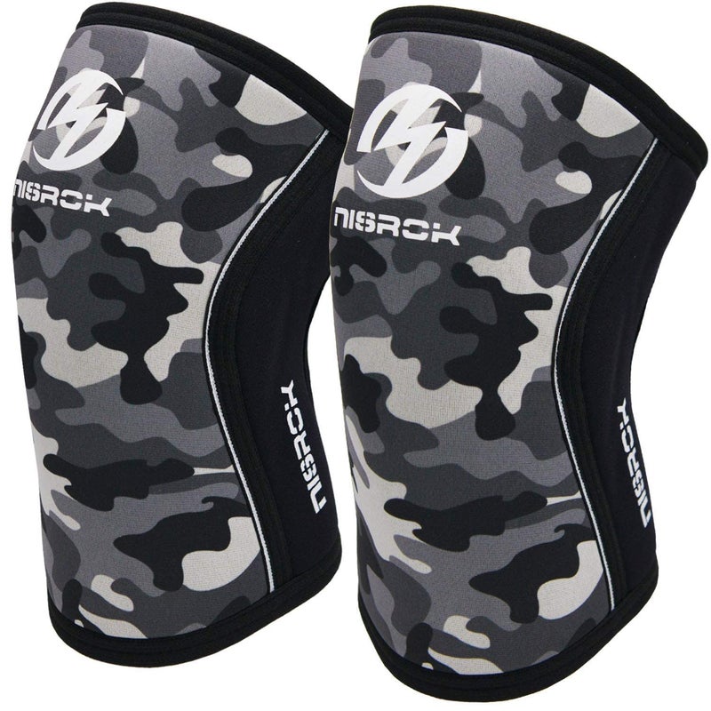 Knee Sleeves (1 Pair), 7mm Neoprene Compression Knee Braces, Great Support for Cross Training, Weightlifting, Powerlifting, Squats, Basketball and More L